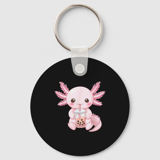 Kawaii Anime Axolotl Boba Schlüsselanhänger (Vorderseite)