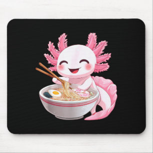 Kawaii Anime Axolotl Ramen  Mousepad