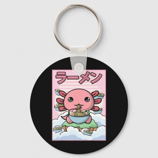 Kawaii Anime Axolotl Ramen Noodle Women Men Boys G Schlüsselanhänger (Vorderseite)