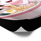 Kawaii Anime Axolotl Ramen  Poster (Ecke)
