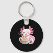 Kawaii Anime Axolotl Ramen  Schlüsselanhänger (Vorderseite)