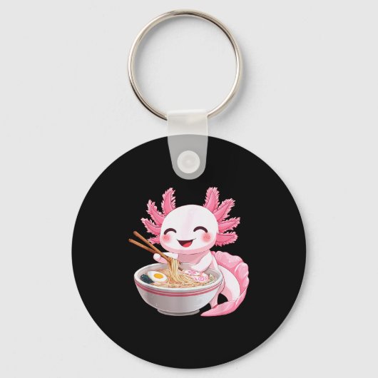 Kawaii Anime Axolotl Ramen  Schlüsselanhänger (Vorderseite)
