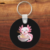 Kawaii Anime Axolotl Ramen  Schlüsselanhänger (Vorderseite)