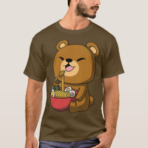 Kawaii Anime Bear Asian Noodles Japanisches Ramen T-Shirt