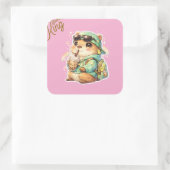 Kawaii Anime Capybara Bubble Tea Vinyl Aufkleber | (Tasche)