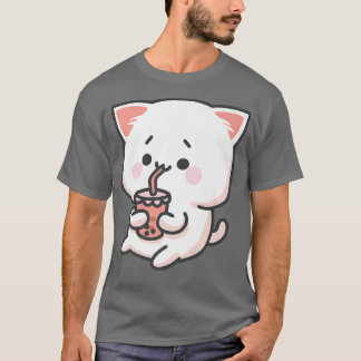 Kawaii Anime Cat Bubble Tea Neko Boba Teatro Socia T-Shirt