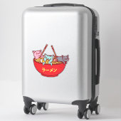 Kawaii Anime Cat Funny Adorable Japanisch Ramen Aufkleber (Koffer)