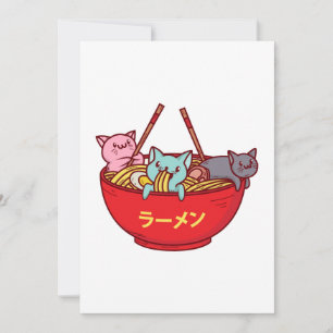 Kawaii Anime Cat Funny Adorable Japanisch Ramen Feiertagskarte