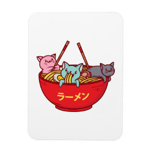Kawaii Anime Cat Funny Adorable Japanisch Ramen Magnet