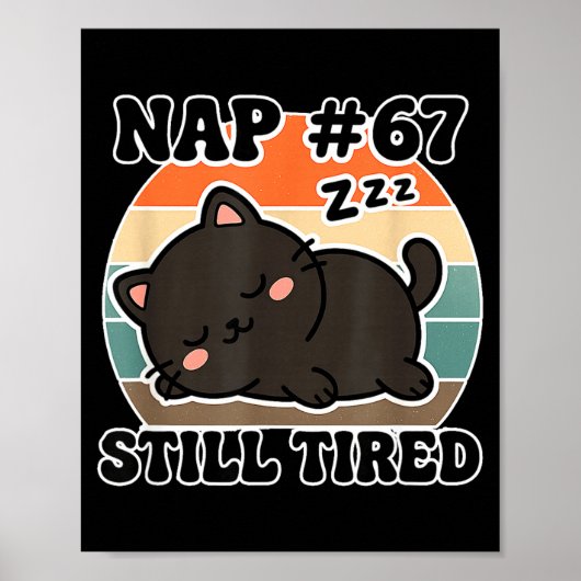 Kawaii Anime Cat Nap 67 Quote 6 7 Meme Graphic Tee Poster (Vorne)