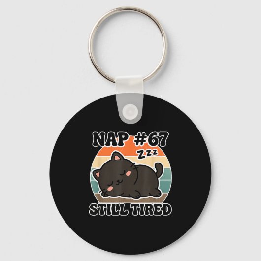 Kawaii Anime Cat Nap 67 Quote 6 7 Meme Graphic Tee Schlüsselanhänger (Vorderseite)