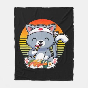 Kawaii Anime Cat Otaku Japanisch Sushi Gift Girls  Fleecedecke