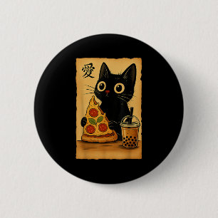 Kawaii Anime Cat Pizza A Teekatze Eating P Button