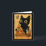 Kawaii Anime Cat Pizza A Teekatze Eating P Karte<br><div class="desc">Japanisch Kawaii Anime Cat Pizza Teekatze Pizza essen</div>