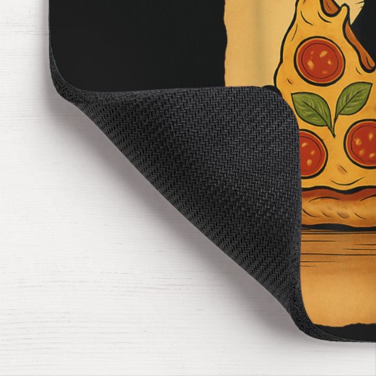 Kawaii Anime Cat Pizza A Teekatze Eating P Mousepad (Ecke)