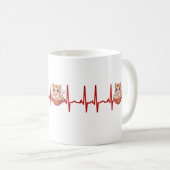 Kawaii Anime Cat Ramen Noodles Otaku EKG Heartbeat Kaffeetasse (VorderseiteRechts)