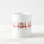Kawaii Anime Cat Ramen Noodles Otaku EKG Heartbeat Kaffeetasse (Mittel)