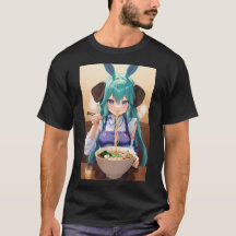 Kawaii Anime Elephant Girl aß Ramen