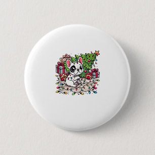 Kawaii Anime Frenchie Christmas Funny Dog Button