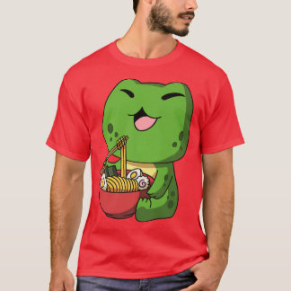 Kawaii Anime Frog Asian Noodles Japanisches Ramen T-Shirt