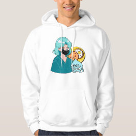 Kawaii Anime Frühstück – Maskiertes Mädchen & Bär  Hoodie