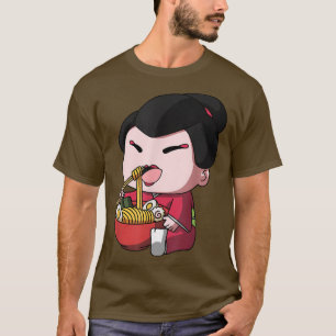 Kawaii Anime Geisha Asian Noodles Japanisch Ramen T-Shirt