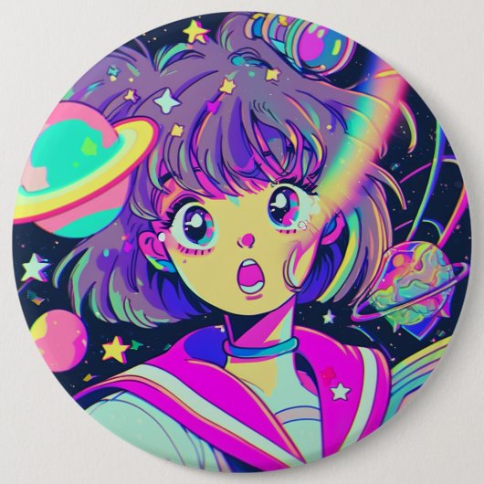 Kawaii Anime Girl Button (Vorderseite)