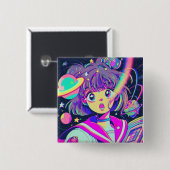 Kawaii Anime Girl Button (Vorne & Hinten)