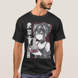 Kawaii Anime Girl Eating Ramen Noodles Japanisch A T-Shirt