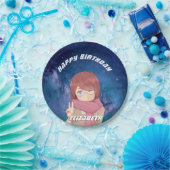 Kawaii-Anime-Girl-Galaxie Pappteller (Party)