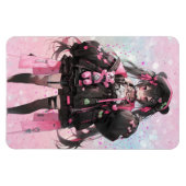 Kawaii Anime Girl in Rosa und Schwarz Magnet (Horizontal)
