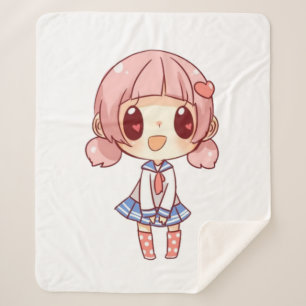 Kawaii, Anime, Girl, Just, wer, Lieben, Skizzen, Sherpadecke