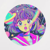 Kawaii Anime Girl Labels Etiketten (Design 2)