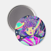 Kawaii Anime Girl Magnet (Vorderseite/Rückseite)
