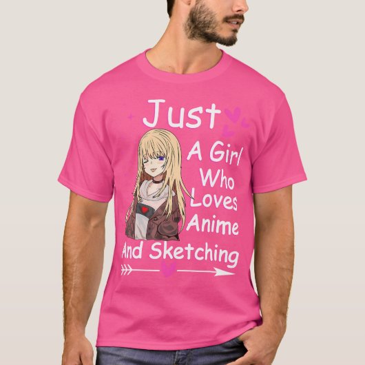 Kawaii Anime Girl nur ein Mädchen, das Anime und L T-Shirt (Vorderseite)