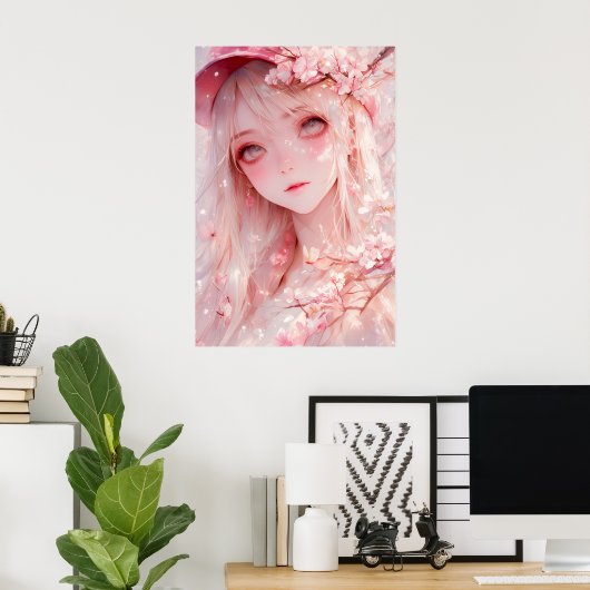 Kawaii Anime Girl Poster (Heimbüro)