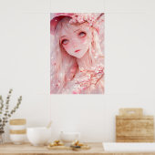 Kawaii Anime Girl Poster (Küche)