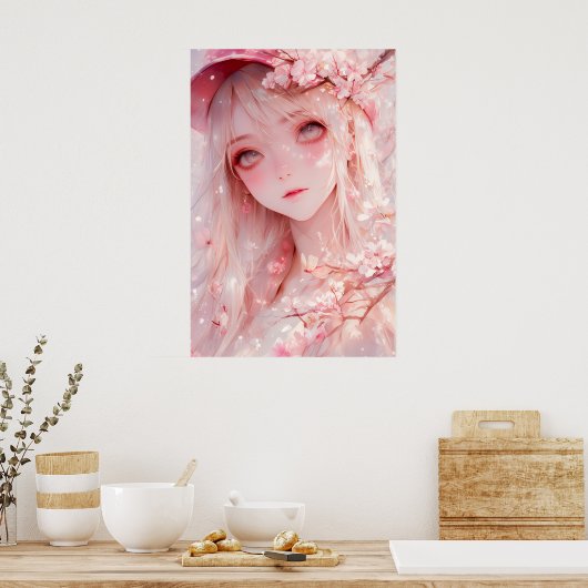 Kawaii Anime Girl Poster (Küche)