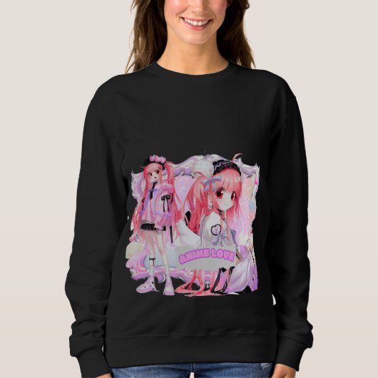 Kawaii Anime Girl Sweatshirt (Vorderseite)
