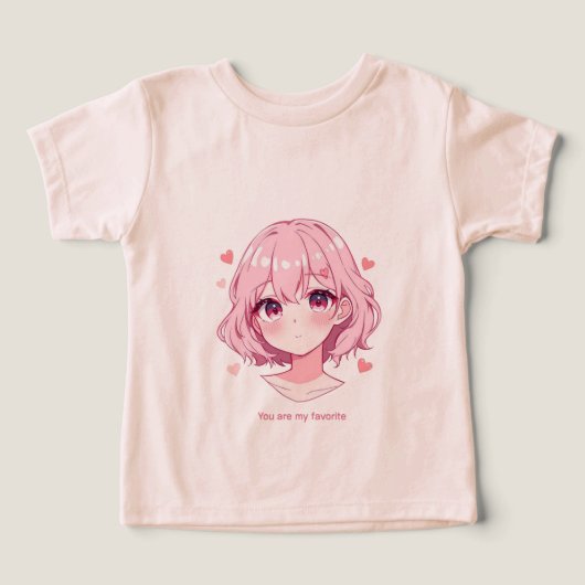 Kawaii Anime Girl Valentine Sweatshirt (Design Vorderseite)