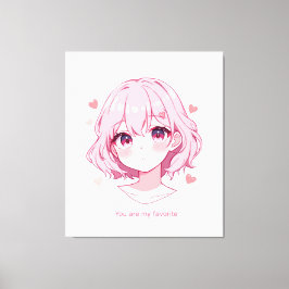 Kawaii Anime Girl Valentine Sweatshirt Leinwanddruck