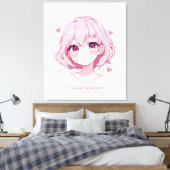 Kawaii Anime Girl Valentine Sweatshirt Leinwanddruck (Insitu (Schlafzimmer))