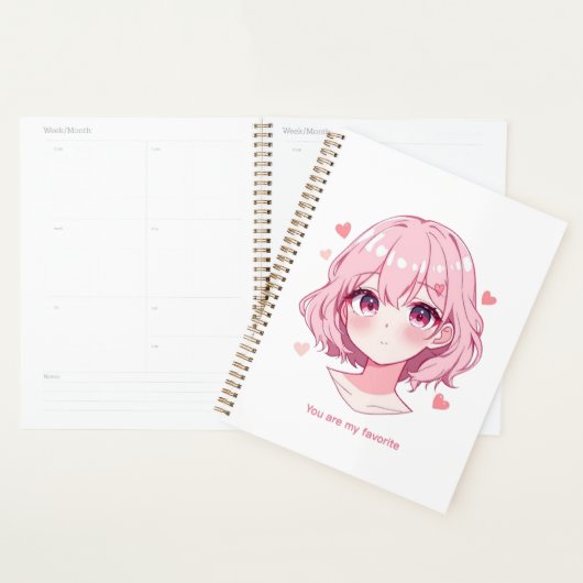 Kawaii Anime Girl Valentine Sweatshirt Planer (Anzeige)