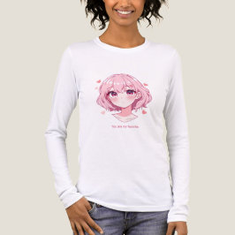 Kawaii Anime Girl Valentine Sweatshirt Tri-Blend Shirt