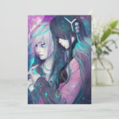 Kawaii Anime Graphic Einladung (Stehend Vorderseite)