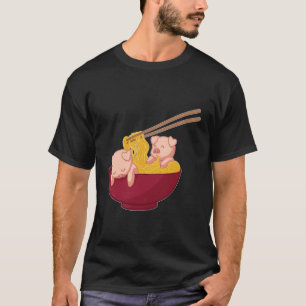Kawaii Anime Japanisch Ramen Noodles Bacon Farm Pi T-Shirt