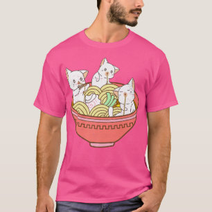 Kawaii Anime Katze Japanische Ramen Nudeln Kätzch T-Shirt