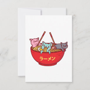 Kawaii Anime-Katzelustige entzückende japanische Dankeskarte