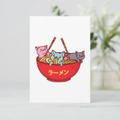 Kawaii Anime-Katzelustige entzückende japanische Dankeskarte (Stehend Vorderseite)