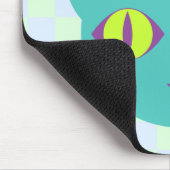 Kawaii Anime Kitty Cat Blue & Green Karos Mousepad (Ecke)